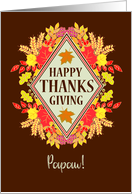 For Papaw Thanksgiving Wishes With Fall Berries and Leaves card