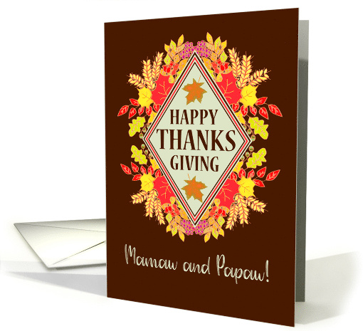 For Mamaw and Papaw Thanksgiving With Fall Berries and Leaves card