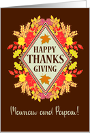 For Mamaw and Papaw Thanksgiving With Fall Berries and Leaves card