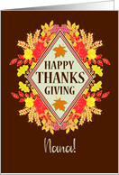 For Nana Thanksgiving Wishes With Fall Berries and Leaves card