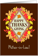 For Mother in Law Thanksgiving With Fall Berries and Leaves card