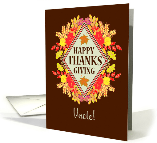 For Uncle Thanksgiving Wishes With Fall Berries and Leaves card