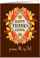 Thanksgiving Wishes from All of Us With Fall Berries and Leaves card
