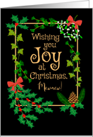 For Mawmaw Christmas Joy with Holly and Mistletoe card