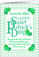 St Patrick’s Day Blessings Across the Miles with Shamrocks and Polkas card