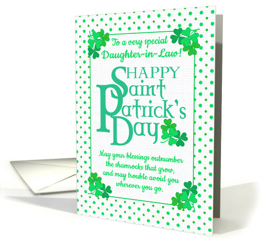 For Daughter in Law St Patrick's Day Blessings Shamrocks... (1894960)