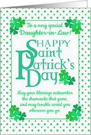 For Daughter in Law St Patrick’s Day Blessings Shamrocks and Polkas card