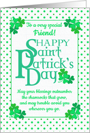 For Friend St Patrick’s Day Blessings With Shamrocks and Polkas card