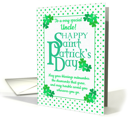 For Uncle St Patrick's Day Blessings With Shamrocks and Polkas card