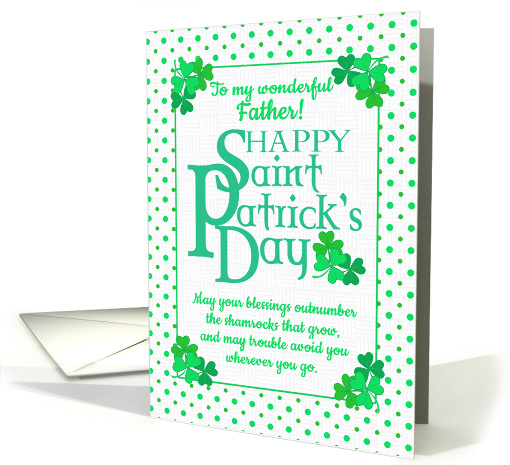 For Father St Patrick's Day Blessings With Shamrocks and Polkas card
