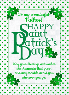 For Father St Patrick's Day Blessings With Shamrocks and Polkas