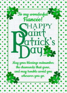 For Fiancee St Patrick's Day Blessings With Shamrocks and Polkas