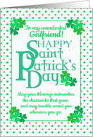 For Girlfriend St Patrick’s Day Blessings With Shamrocks and Polkas card