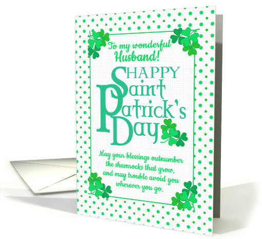 For Husband St Patrick's Day Blessings With Shamrocks and Polkas card