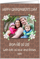Grandparents Day Wishes From All of Us Photo Upload Mocha Pattern card