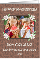 Grandparents Day Wishes From Both of Us Photo Upload Mocha Pattern card