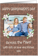 Grandparents Day Across the Miles Photo Upload Mocha Pattern card