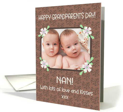 For Nan Grandparents Day Wishes Photo Upload Mocha Pattern card