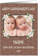 For Nan Grandparents Day Wishes Photo Upload Mocha Pattern card
