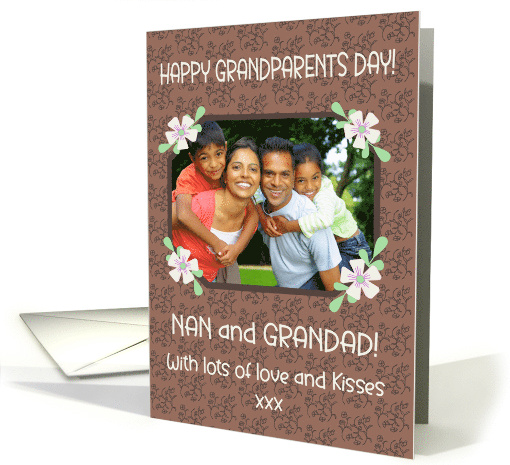 For Nan and Grandad Grandparents Day Photo Upload Mocha Pattern card