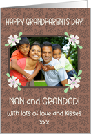 For Nan and Grandad Grandparents Day Photo Upload Mocha Pattern card