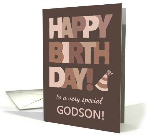 For Godson Birthday in Trending Mocha Brown Lettering card (1903060)