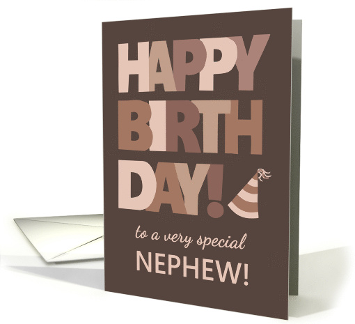 For Nephew Birthday in Trending Mocha Brown Lettering card (1903066)