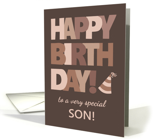For Son Birthday in Trending Mocha Brown Lettering card (1903068)