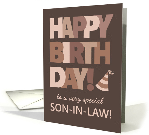 For Son in Law Birthday in Trending Mocha Brown Lettering card