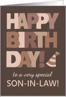For Son in Law Birthday in Trending Mocha Brown Lettering card