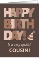 For Cousin Birthday in Trending Mocha Brown Lettering card