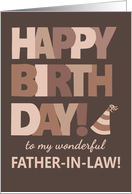 For Father in Law Birthday in Trending Mocha Brown Lettering card