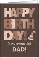 For Dad Birthday in Trending Mocha Brown Lettering card