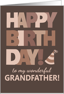 For Grandfather Birthday in Trending Mocha Brown Lettering card