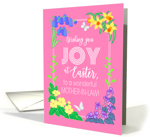 For Mother in Law Easter Joy With Spring Flowers and Butterflies card