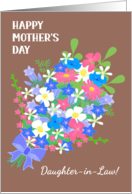 For Daughter in Law on Mother’s Day with Floral Bouquet on Mocha card