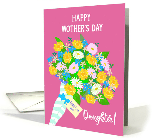 For Daughter on Mother's Day Bouquet of Flowers on Pink card (1919566)