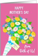 Mother’s Day Greeting From Both of Us Bouquet of Flowers on Pink card