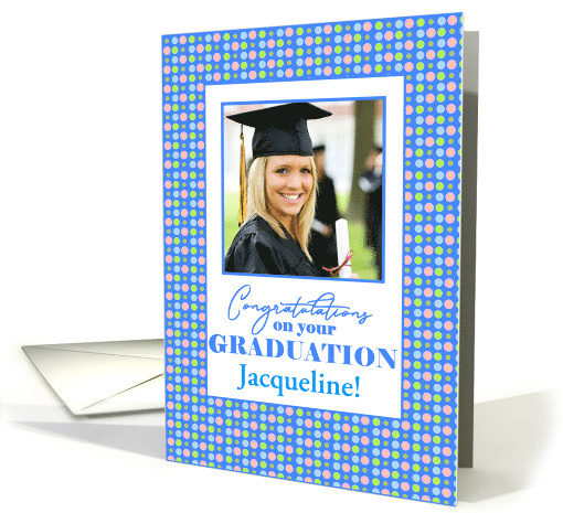 Custom Name and Photo Graduation Congratulations Blue... (1935072)