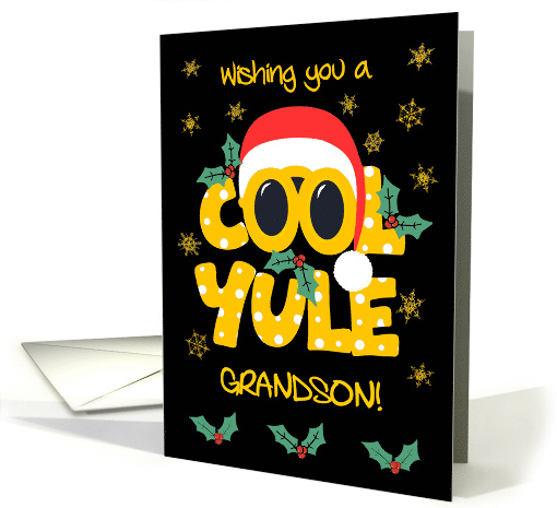 For Grandson Fun Christmas Cool Yule Santa in Sunglasses card