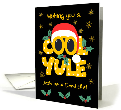 Custom Name Fun Christmas Card Cool Yule Santa in Sunglasses card