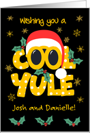 Custom Name Fun Christmas Card Cool Yule Santa in Sunglasses card