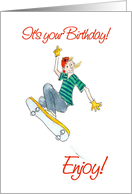 Birthday for Teens and Tweens with Boy Skateboarding card