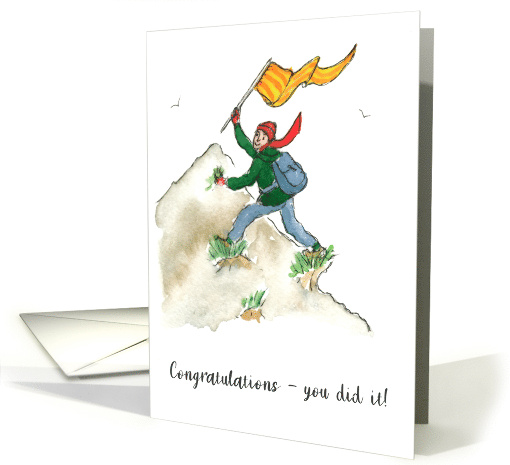 Congratulations with Climber at Top of Mountain card (535109)