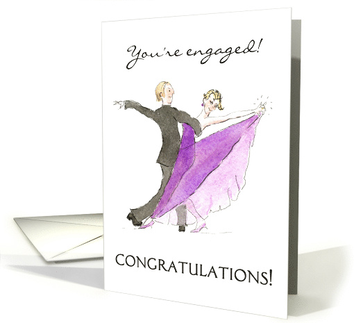 Engagement Congratulations with Couple Dancing card (535115)
