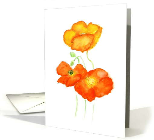 For Friend with Watercolour Icelandic Poppies card (535169)
