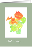 For Friend Bright Red Nasturtiums Hand-painted in Watercolour card