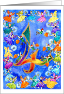 4th Birthday Card: Rainbow Fairies and Elves card