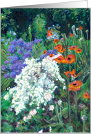 Birthday Flowers in June Garden Fine Art Oil Pastel Painting card