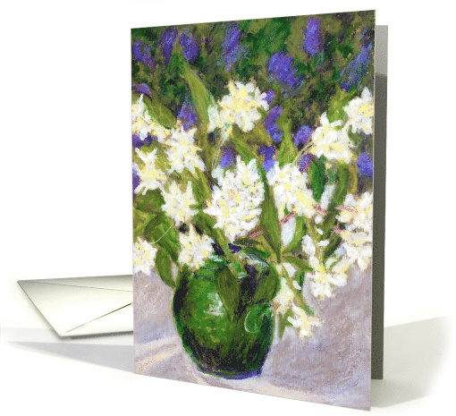 Birthday Greetings with Mock Orange and Ceanothus Flowers card